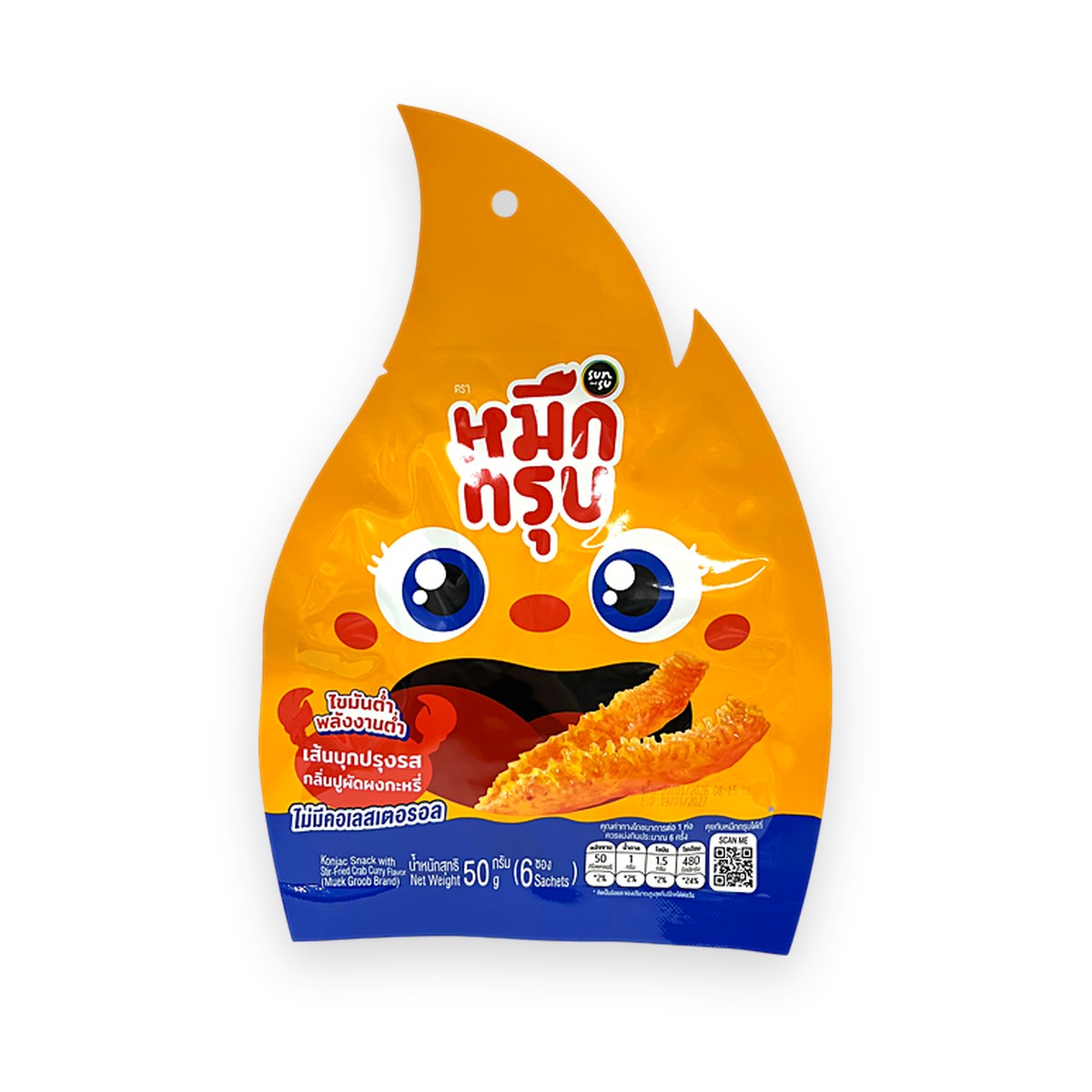 Muek Groob Brand - Konjac Snack with Stir-Fried Crab Curry Flavor 50g