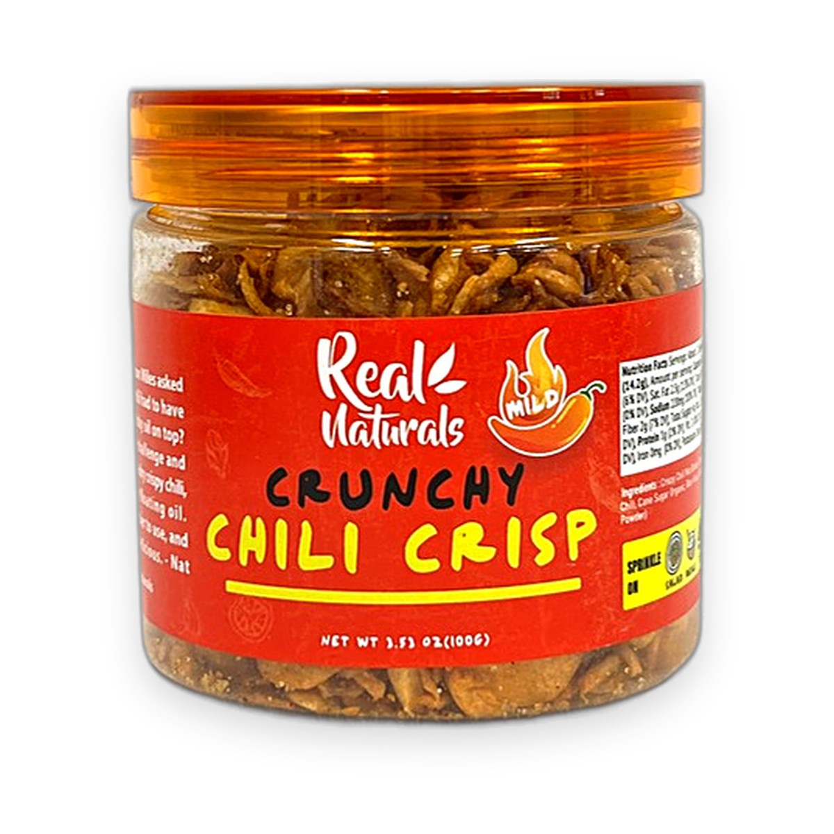 Real Naturals Crunchy Chili Crisp Mild Flavor 100g — front of jar