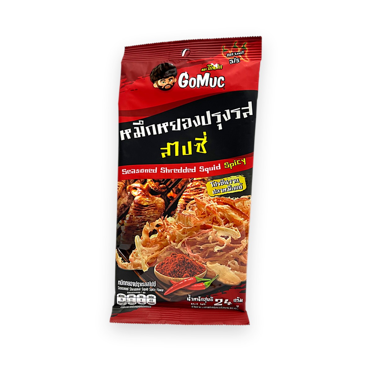 GoMuc - Seasoned Shredded Squid Spicy Flavor 24g