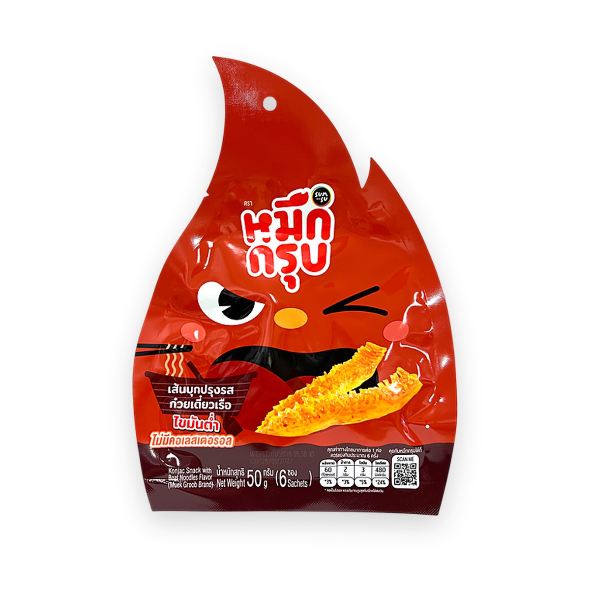 Muek Groob Brand - Konjac Snack with Boat Noodles Flavor 50g