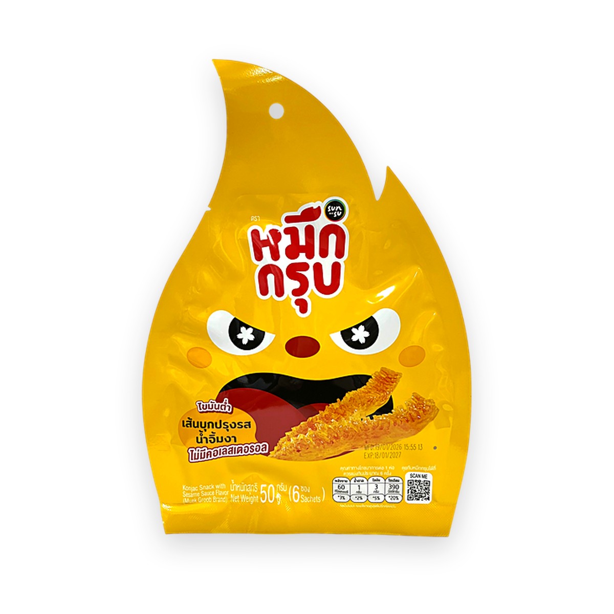 Muek Groob Brand - Konjac Snack with Sesame Sauce Flavor 50g